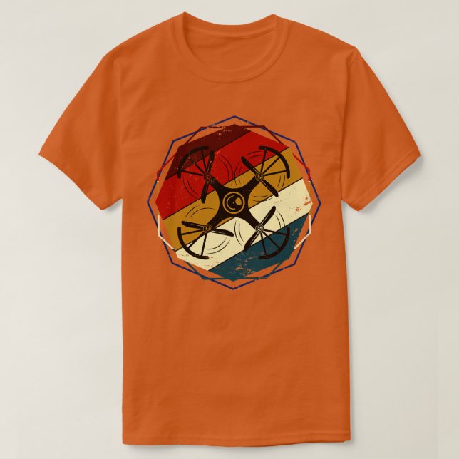 Quadcopter Vintage Drone T-Shirt (Design Front)