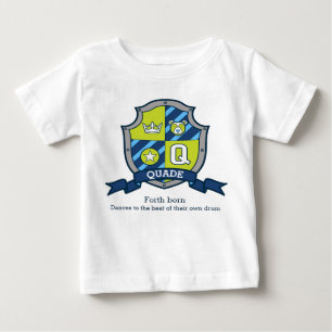Quade boys Q name & meaning knights shield Baby T-Shirt