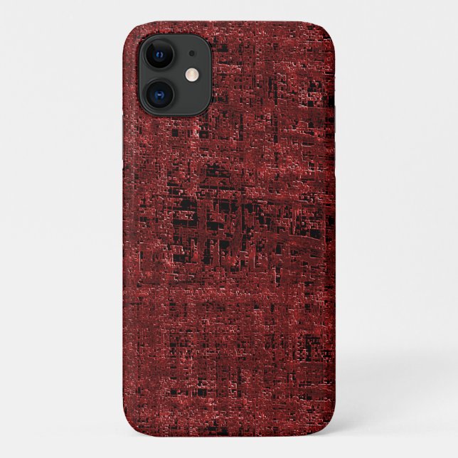 Quadrados pequenos vermelhos sobrepostos empapados Case-Mate iPhone case (Back)