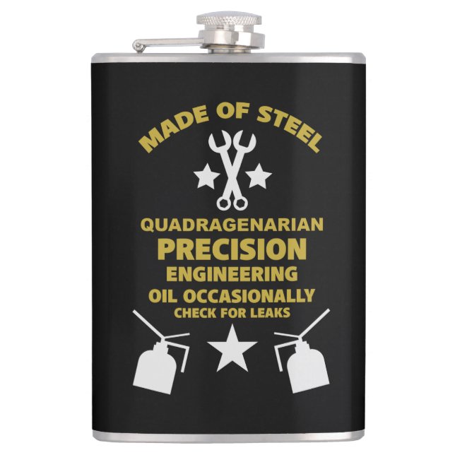 Quadragenarian Birthday Hip Flask (Front)