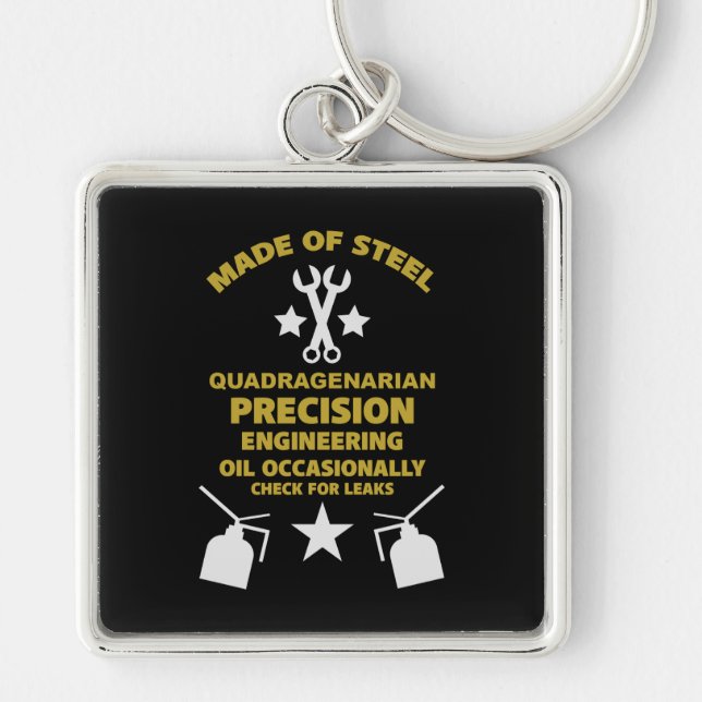 Quadragenarian Birthday Key Ring (Front)
