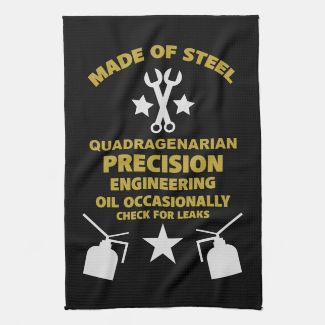 Quadragenarian Birthday Tea Towel (Vertical)