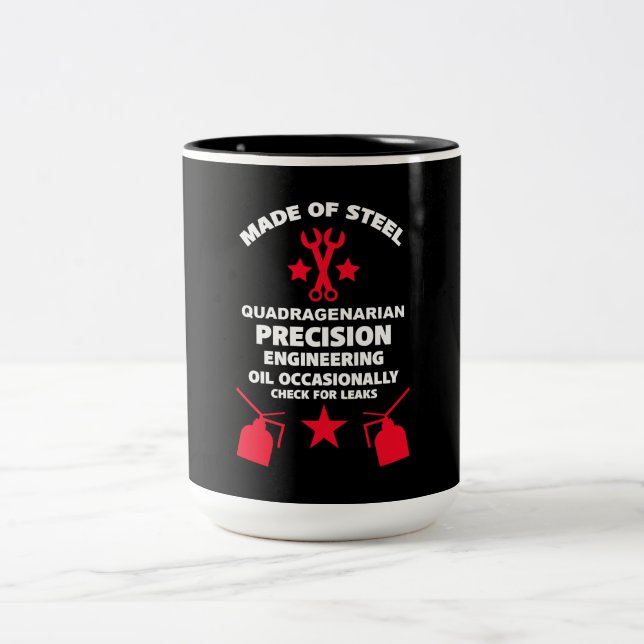 Quadragenarian Birthday Two-Tone Coffee Mug (Center)