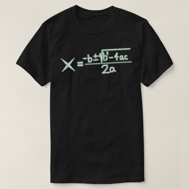 Quadratic Formula Algebra Math Lover Gift  T-Shirt (Design Front)