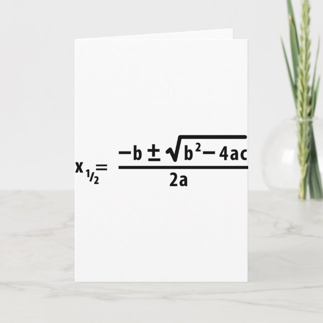 quadratic formula card (Front)