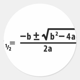 quadratic formula classic round sticker