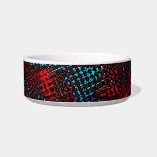Quadriculados riscados em azul claro e vermelho. bowl
