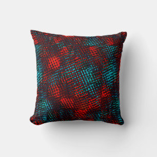Quadriculados riscados em vermelho e azul claro. cushion