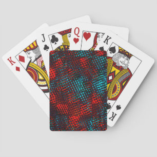Quadriculados riscados em vermelho e azul claro. playing cards