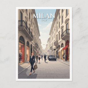 Quadrilatero della Moda Milan Italy Postcard