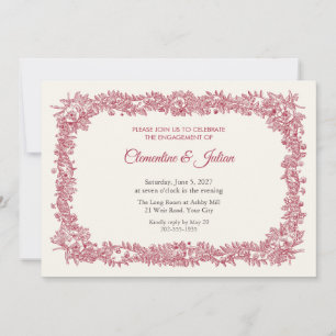 Quadrille Stemwork Engagement Party Invitation