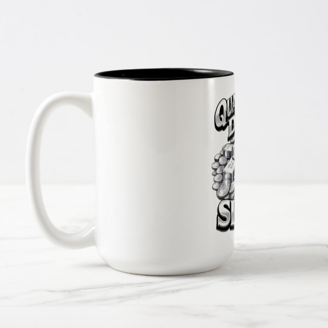 Quadruple Digit Silver Mug (Left)