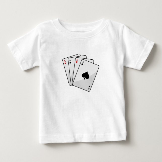 Quadruplets Aces Poker cards at Poker Baby T-Shirt (Front)