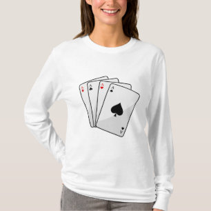 Quadruplets Aces Poker cards at Poker T-Shirt