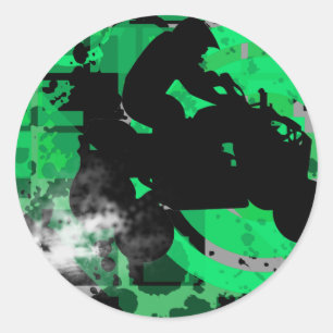 quads. classic round sticker