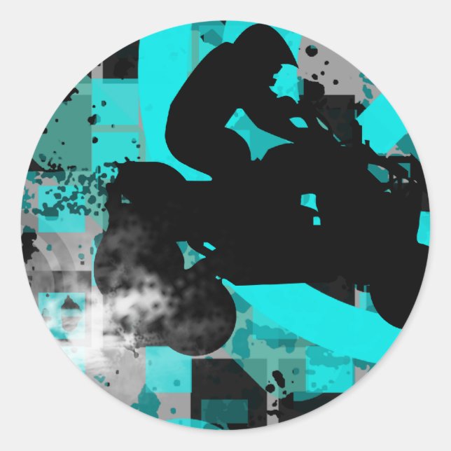 quads. classic round sticker (Front)