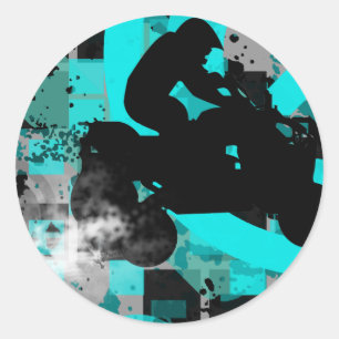 quads. classic round sticker