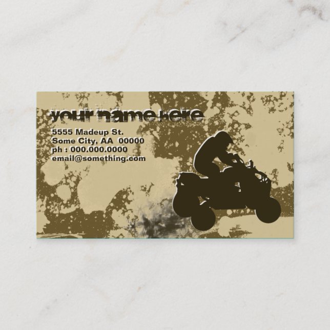 quads : dirt trail : business card (Front)