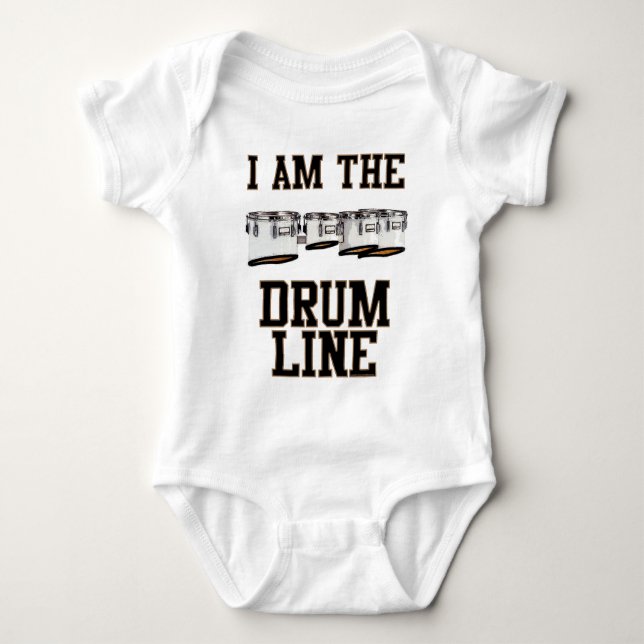 Quads: I Am The Drum Line Baby Bodysuit (Front)