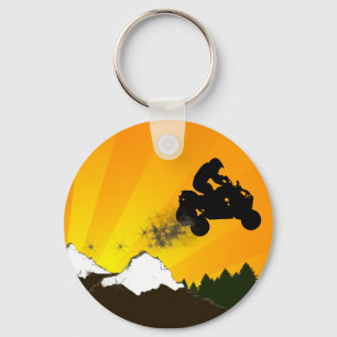 quads. orange sunset. key ring