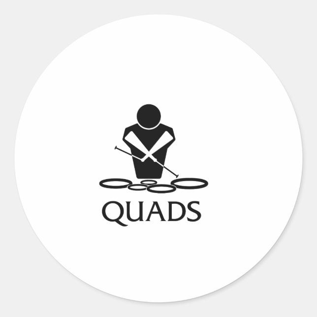 QUADS - Tenor Drums Classic Round Sticker (Front)