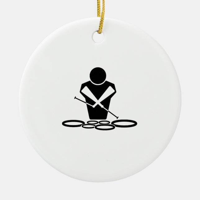Quads - Tenor Drums - Toms Ceramic Tree Decoration (Front)