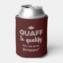Quaff To Qualify, Funny Groomsman Proposal Maroon