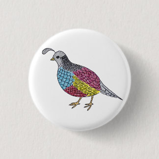 quail 3 cm round badge