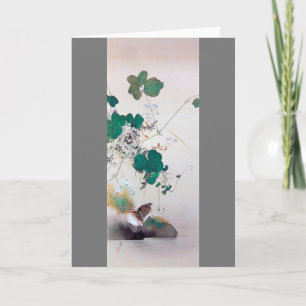 Quail and Autumn Flowers, Watanabe Seitei Card