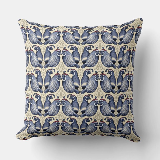 Quail Bird Pattern Decorative Throw Pillow (Front)
