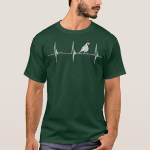 Quail Bird Quail Owner Bird Watcher Heartbeat EKG  T-Shirt