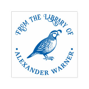 Quail Bird Standing “From the Library of” Book #P Self-inking Stamp