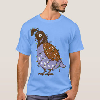 Quail Bird With Christmas Lights Costume Quail Lov T-Shirt