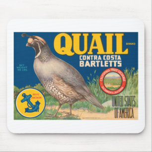 Quail Brand Contra Costa Bartletts Mouse Pad