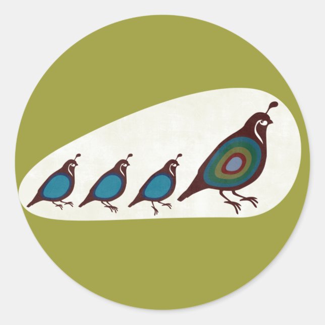 Quail Classic Round Sticker (Front)