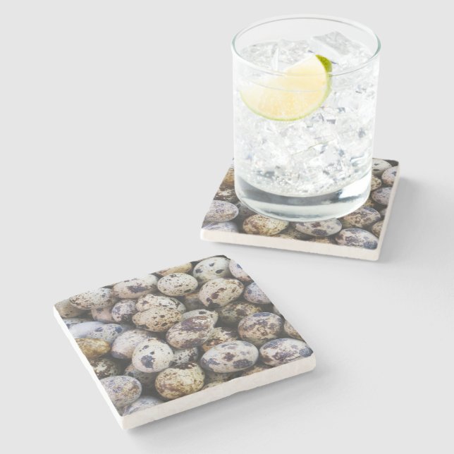 Quail Eggs Stone Coaster (Side)