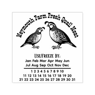 Quail Farm Meat Eggs Freshness Calendar Date #3D Self-inking Stamp