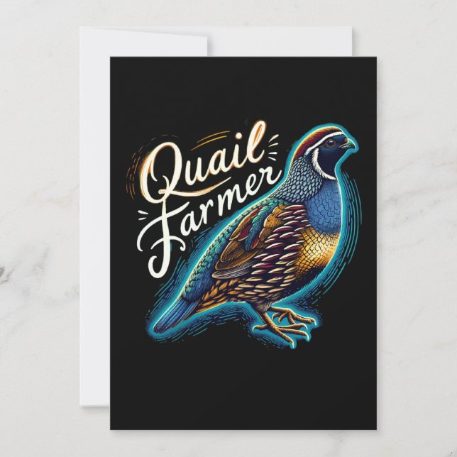 Quail Farmer Holiday Card (Front)