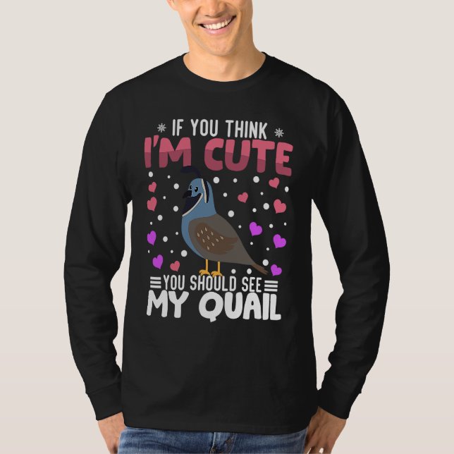 Quail Heart Valentine's Day Animal For Womens Kids T-Shirt (Front)