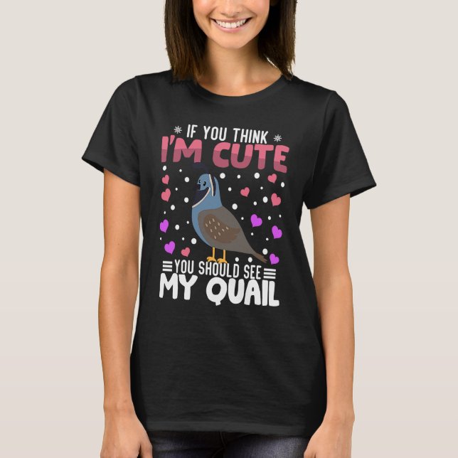 Quail Heart Valentine's Day Animal For Womens Kids T-Shirt (Front)