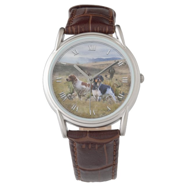 Quail Hunting with a Brittany Spaniels, Art  Watch (Front)