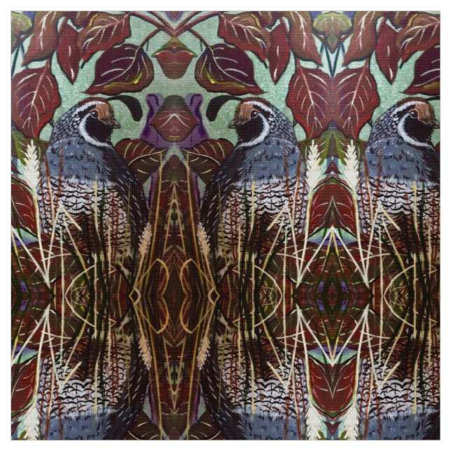 Quail in Grass Fabric (Swatch)