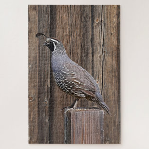 QUAIL ON BARNWOOD JIGSAW PUZZLE