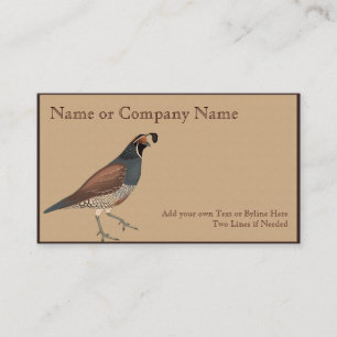 Quail on Grey Gamboge with Leaves Business Card