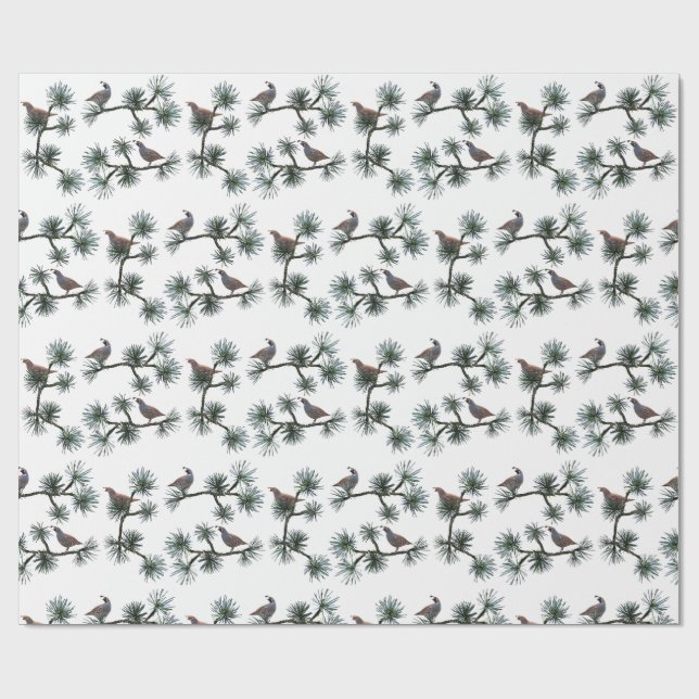 Quail Pine Wrapping Paper (Flat)
