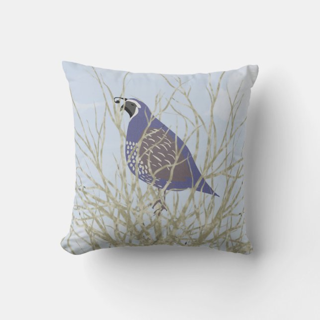 Quail Throw Pillow (Front)