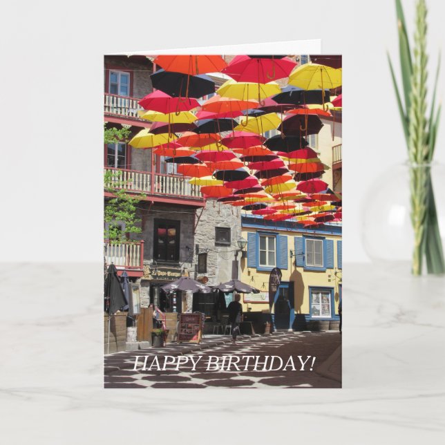 Quaint Colourful Quebec City Enjoy the message Card (Front)