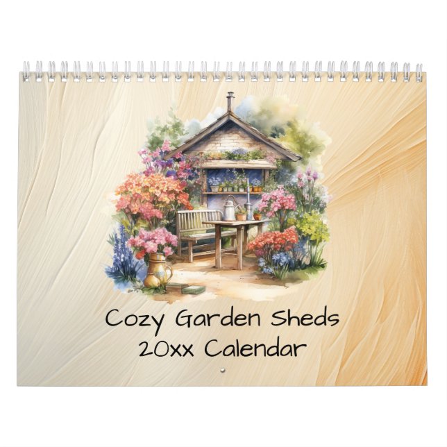 Quaint Cosy Garden Sheds with Flowers Patios Calendar (Cover)