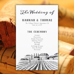 Quaint Country Vineyard Wedding Program