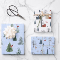 Quaint Country Woodland Scene Set of 3